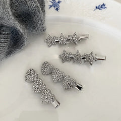 Fashion Star Heart Shaped Glitter Hair Clips for Baby Girls Cute Sweet Luxurious Alligators for Kids Children Hair Accessories