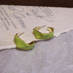 Sweet Solid Color Fashion Simple Minimalistic Hoop Earrings for Girls Charms Trendy Jewelry for Women Ladies Accessories Chic