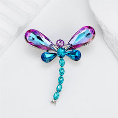 Fashion Sweet Dragonfly Rhinestone Glitter Sparking Brooches for Girls Elegant Pins Jewelry for Women Ladies Accessories Chic