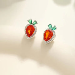Women Christmas Hat Glove Carrot Mini Stud Earring Fashion Sweet Cute Red Bulk Order Lightweight High Quality Jewelry Accessory