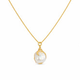 Ladies Baroque Pearl 18k Gold-plated Chain Pendant Necklace Elegant Simple Dainty Low MOQ in Stock Jewelry for Women Daily