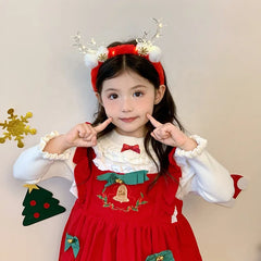 2025 Christmas Reindeer Head Band for Baby Girls Glitter Luxurious Sweet Hair Band for Kids Children Hair Accessories in Stock