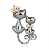 Fashion Simple Minimalistic Cats Puppy Sweet Brooches for Girls Glitter Lustrous Pins Jewelry for Women Ladies Accessories
