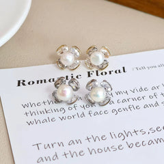 Simple Fashion Imitation Pearl Luxury Stud Earrings for Girls Elegant Classic Jewellry for Women Ladies Accessories Wholesale