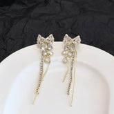 Fashion Elegant Tassel Butterfly Glitter Luxury Drop Earrings for Girls Sweet Glamorous Jewelry for Women Ladies Accessories