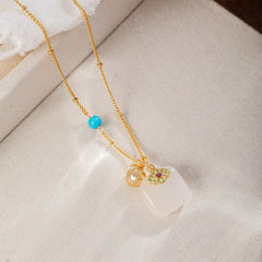 Fashion Natural Stone Blue Turquoise Cubic Zirconia 18K Gold Plated Jewelry for Women Ladies Wholesale China Manufacturer Girls
