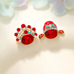 Fashion Solid Color Chinese Style Vintage Retro Stud Earrings for Girls Sweet Elegant Jewelry for Women Ladies Accessories