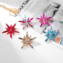 Fashion Rhinestone Star Glitter Sparkle Brooches for Girls Trendy Luxury Glamorous Pins Jewelry for Women Ladies Accessories