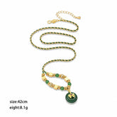 Fashion Vintage Chinese Style Jade Pendent Necklaces for Girls Elegant Jewelry for Women Ladies Wholesale China Manufacturer