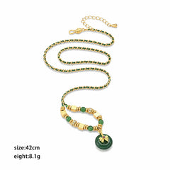 Fashion Vintage Chinese Style Jade Pendent Necklaces for Girls Elegant Jewelry for Women Ladies Wholesale China Manufacturer
