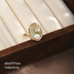 Fashion Vintage Pearl Elegant Rings for Girls Sweet Jewelry for Women Ladies Wholesale China Manufacturer Trendy Flower Bulk