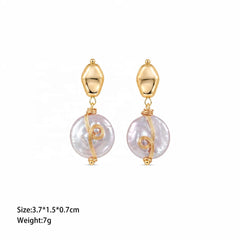Fashion S925 Silver Baroque Pearl Copper 18K Gold Plated Drop Earrings for Girls Elegant Jewelry for Women Ladies Wholesale