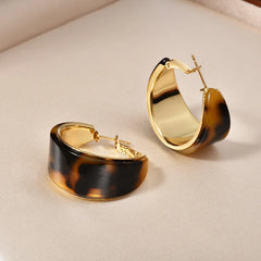 European and American Hoop Earrings C-shaped Fashion Elegant Earrings Leopard Print Luxury High-end Women's Earrings Wholesale