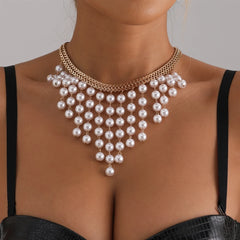 Fashion Luxury Imitation Pearl Elegant Necklaces for Girls Glamorous Dainty Jewelry for Women Ladies Accessories Wholesale