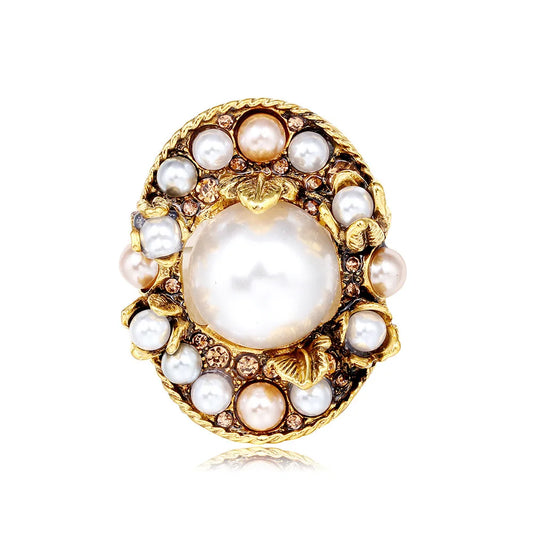Fashion Vintage Luxury Imitation Pearl Retro Brooches for Girls Elegant Pins Jewelry for Women Ladies Accessories Wholesale