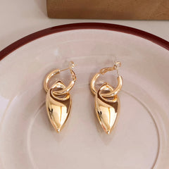 Fashion Heart Shaped Designer Minimalistic Classic Simple Hoop Earrings for Girls Elegant Jewelry for Women Ladies Accessories