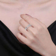Fashion Imitation Pearl Open Rings Women's Simple Geometric Cross Design Adjustable Ring Elegant Fashion Jewelry Gift Wholesale