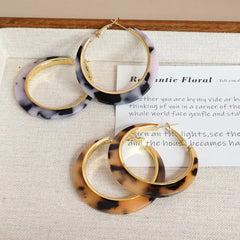 Female Leopard Print Rhinestone Decorative Medium Hoop Earring Fashion Elegant Glamorous Dainty Bulk Daily Jewelry Accessories