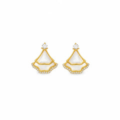 Fashion Cubic Zirconia Abalone Shell S925 Silver Jewelry Sets for Girls Earrings Necklaces Copper 18K Gold Plated for Women Lady