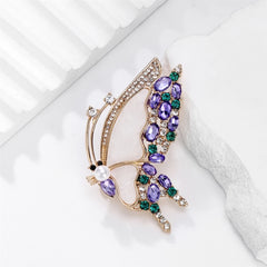 Fashion Glitter Rhinestone Butterfly Sweet Brooches for Girls Sparking Elegant Pins Jewelry for Women Ladies Accessories Chic
