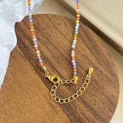 Female Heart Shape Natural Stone Beads Enamel Necklace Earring Fashion Vintage Low MOQ Jewelry Sets for Women Daily Causal