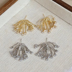 Fashion Sweet Flower Trendy Dainty Drop Earrings for Girls Elegant Glamorous Jewelry for Women Ladies Accessories Wholesale