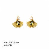Women Shell Shape Glass Pearl Rhinestone Earring Elegant Fashion Dainty Factory Price Low MOQ in Stock Jewelry for Female Daily