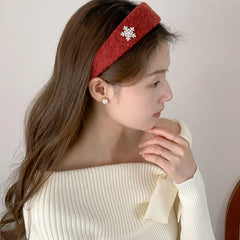 Fashion Trendy Snow Flake Head Band for Girls Solid Color Minimalistic Glitter Hair Band for Women Ladies Hair Accessories