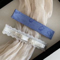 Women Blue White Print alligator Clips Fashion Elegant Simple Lightweight in Store Hairpins Accessories for Female Causal Daily