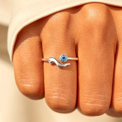 Ins Minimalist Evil's Eye Ring for Women Tiny Zircon and Geometric Opening Finger Rings Simple Fashionable Style Jewelry Bulk