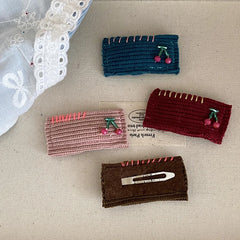 Fashion Elegant Vintage Cherry Hair Clips for Baby Girls Fruits Square Snap Clips for Kids Children Hair Accessories in Stock