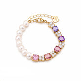 Fashion Freshwater Pearl Cubic Zirconia Glitter Bracelets for Girls Sweet Classic Jewelry for Women Ladies Wholesale Bulk