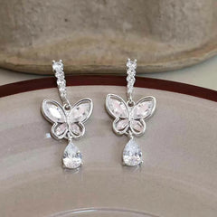 Women Butterfly Tassel New Design Drop Earring Fashion Elegant Graceful Glamorous High Quality Bulk Jewelry Accessory for Causal