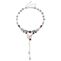 Fashion Gothic Glitter Sweet Spicy Necklaces for Girls Sweater Chain Heart Shaped Jewelry for Women Ladies Accessories Wholesale