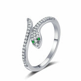 Snake Open Rings Women Adjustable Animal Design with Cubic Zirconia Rings High-end Light Luxury Fashion Jewelry Gift Wholesale