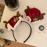 2025 Hot Sale Women Christmas Festival Celebration Red Hairbands Alligator Clips Fashion Lovely in Stock Hair Clips Accessories