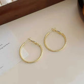 Female Gold Color Large Hoop Earring Fashion Elegant Graceful Glamorous High Quality Bulk Jewelry Accessories for Women Street
