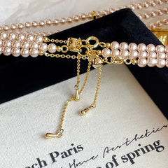 Ladies Flower Rhinestone 18k Gold-plated Freshwater Pearl Hand-Painted Drip Glaze Factory Price in Stock Pendant Necklace