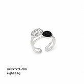 Unisex Silver Gold Color Copper Tiger Eye Stone Black Agate Open Rings Fashion Charms Dainty Factory Price in Stock Jewelry