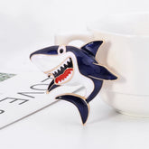 Fashion Sweet Trendy Shark Cartoon Brooches for Girls Elegant Glamorous Pins Jewelry for Women Ladies Accessories Wholesale
