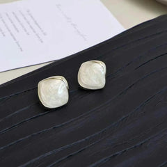 Women Square Shape Minimalistic Small Stud Earring Fashion Elegant Simple Lightweight Bulk Jewelry Accessories for Female Causal