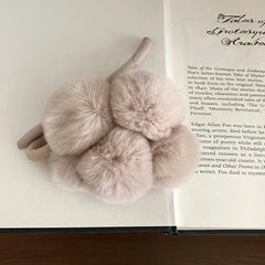 Women Plush Elastic Hair Ties Soft Fur Bow Hairband for Girl High-end Quality Korean Sweet Style Hair Ring Wholesale Accessories