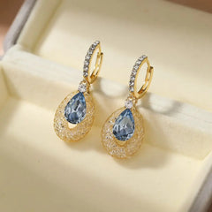 Fashion Luxurious Imitation Pearl Glitter Drop Earrings for Girls Hoop Elegant French Style Jewelry for Women Ladies Accessories