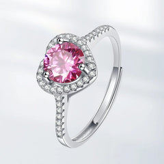 Best-selling Heart-shaped Moissanite Rings Women Fashionable Glamorous Custom Jewelry for Couple Engagement Accessory Wholesale