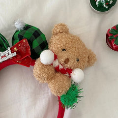 2025 Christmas Bowknot Bear Fashion Classic Hair Bands for Baby Girls Cute Sweet Head Band for Kids Children Hair Accessories