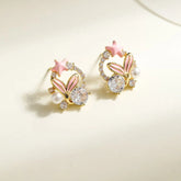 Female Creative Design Cartoon Small Mini Animals Stud Earring Fashion Cute Glitter Lightweight Jewelry Accessories for Causal