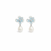 Fashion Freshwater Pearl S925 Silver Jewelry Sets for Girls Flower Copper White K Plated Earrings Necklaces for Women Ladies