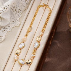 Fashion Baroque Pearl Mother of Pearl 18K Gold Plated Jewelry Sets for Girls Trendy Necklaces Bracelets for Women Ladies Bulk