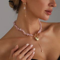 Fashion Simple Beads Heart Necklaces for Girls Sweet Trendy Stylish Jewellry Sets for Women Ladies Accessories Chinese Supplier