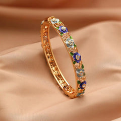 Fashion Dainty Copper 14K Gold Bangles for Girls Trendy Vintage Art Deco Jewelry for Women Ladies Accessories Chinese Supplier